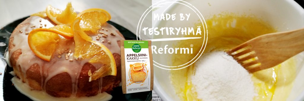 reformi luomu gluteeniton appelsiinikakku